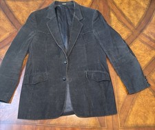 Vintage Corduroy Di Silver Gray MenBlazer with Elbow Patches L42