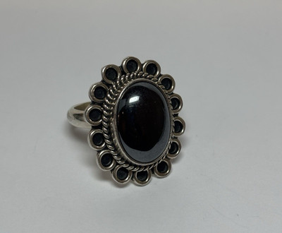 CII Sterling 925 Silver Hematite Ring Sz 9-.49