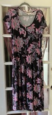 52seven Floral Scoop Neck Short Sleeve Maxi Dress Size L -NWT