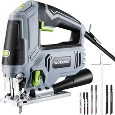 WORKPRO Jigsaw, 6.5AMP 850W Corded Electric Jig Saw Tool Kit with 6 Grey 