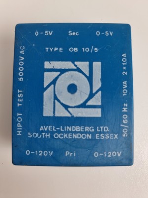 Avel-Lindberg OB 10/5 Hipot Encapsulated Transformer (2x) 0-5V - 0-120V / 10VA