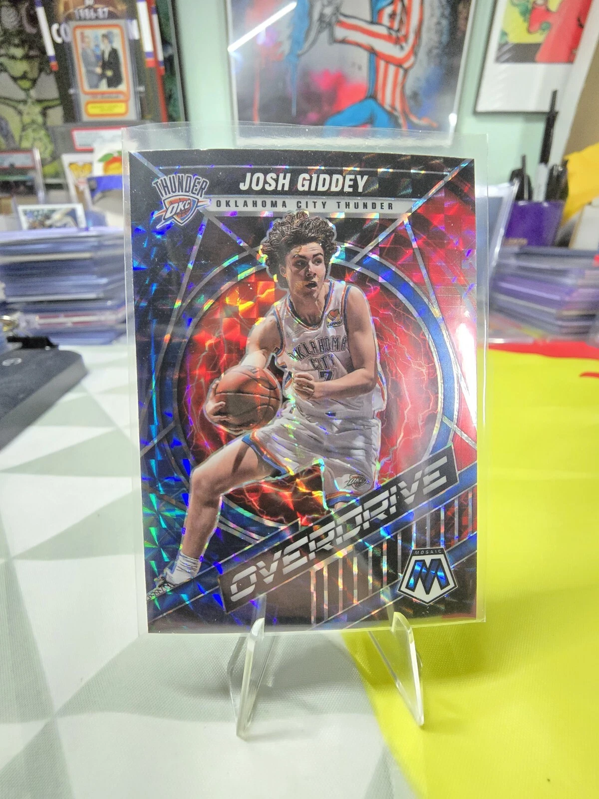 2021-22 Panini Mosaic Overdrive Josh Giddey Prizm #2 Rookie RC Thunder