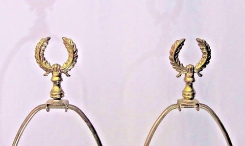 Vintage Pair of Heavy Glass & Brass Ornate Wheat Grain Spikelet Table Lamps - Picture 8 of 8