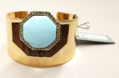 Louise et Cie Jewelry Wide Wood Detail Cuff Bracelet (E)