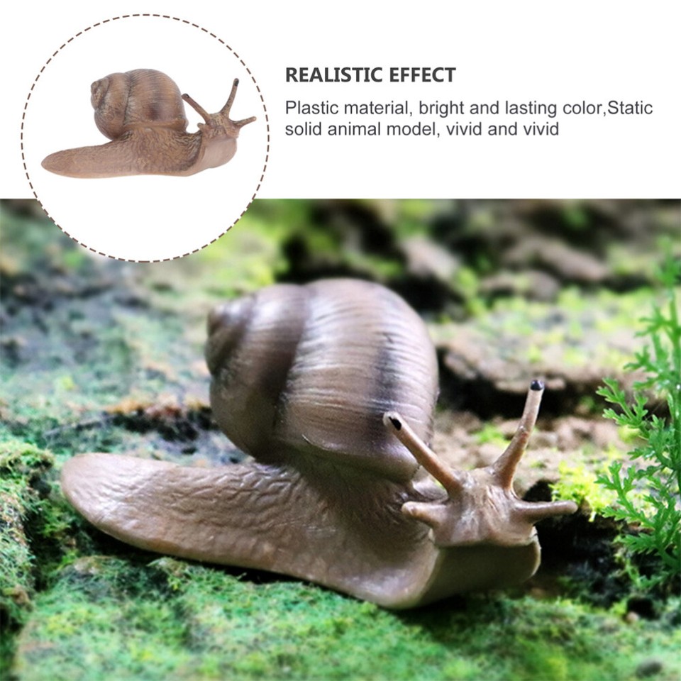 2 Pcs Snail Mini Animal Figurines Toy Garden Figures Model Fake Child