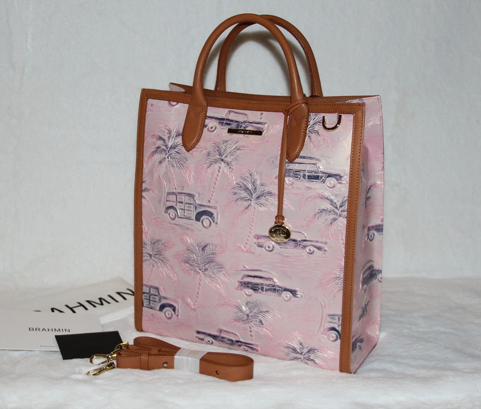 Bolsa satchel BRAHMIN Monique Optimism Copa Cabana carro antigo bolsa de mão - Imagem 2 de 4