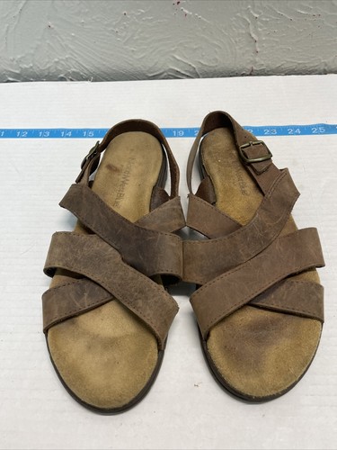 Sandali donna North West blu marrone pelle slide 8,5