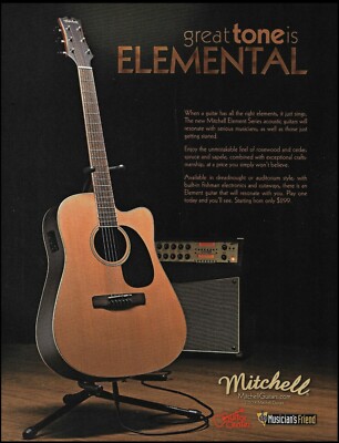 2014 Mitchell Element Series acoustic guitar advertisement 8 x 11 ad print