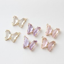 6p Crystal Butterfly Charm,Multicolour Rhinestone Butterfly Pendant,Zircon Charm