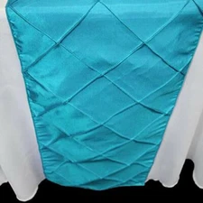 Quasimoon Turquoise Pintuck Chameleon Table Runner - 12 x 108 Inch by PaperLa...