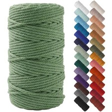 Avocado Green Macrame Cord 4mm x 109yards Colored Macrame Rope Cotton Cord Ma...