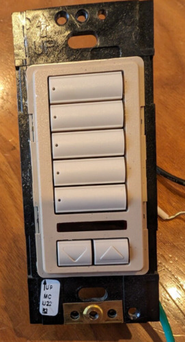 Lutron RRD-W5BRLIR-MS5 Buttons with IR. Mocha Infrared