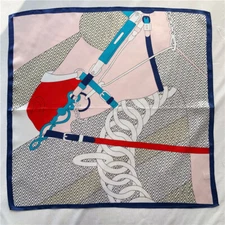 Pure Mulberry Silk Scarf Bandanna Harness Print Necktie Hairband Kerchief 21"