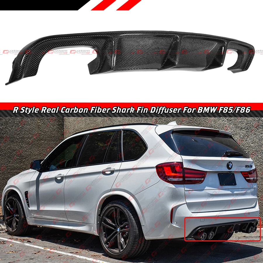 Difusor de parachoques trasero de fibra de carbono real estilo BMW F85 X5M F86 X6M R 2015-2018 Foto 2 de 4