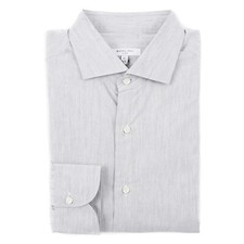 Boglioli Regular-Fit Light Gray Soft Woven Cotton Dress Shirt 16 Eu 41 NWT