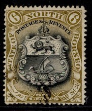 NORTH BORNEO QV SG101a, 6c black & bistre-brown, FINE USED.