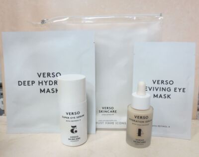 VERSO SKINCARE SUPER EYE SERUM, HYDRATION SERUM, EYE MASK, HYDRATION MASK SET