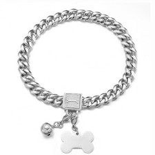 11/15/19mm Strong 316L Stainless Steel Curb Cuban Chain Dog Pet Collar 12"-36"