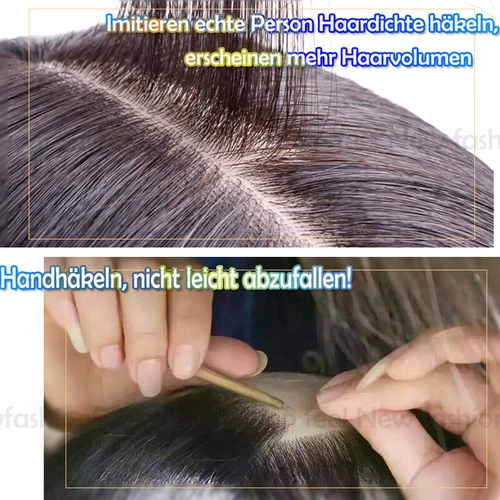 100% Echthaar Topper Toupet Extensions Clip In Remy Human Hair Toupee Haarteil l - Bild 12 von 84