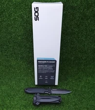 SOG Pentagon FX Covert 3.41" Tactical Fixed Knife w/ Sheath, Black - 17-61-03-57