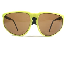 Vintage Cebe Sunglasses Black Green Geometric Frames with Brown Lenses