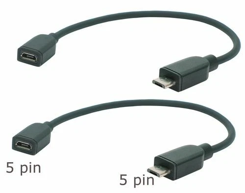 2x 0,2m Micro USB Prolunga (5 Pin), Completamente Cablato, Doppio Schermato - Immagine 3 di 3