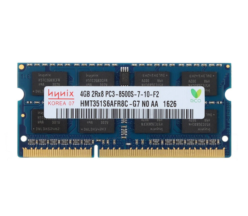 Hynix 8G 2x 4GB RAM DDR3 PC3-8500 1066MHz 204pin Unbuffered SODIMM Laptop-Memory - Image 3 of 4