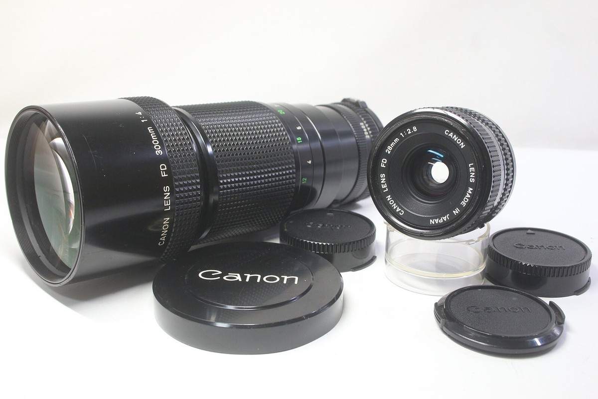 Lot of 2 Canon New FD NFD 28mm F/2.8 MF Wide Angle + 300mm F/4