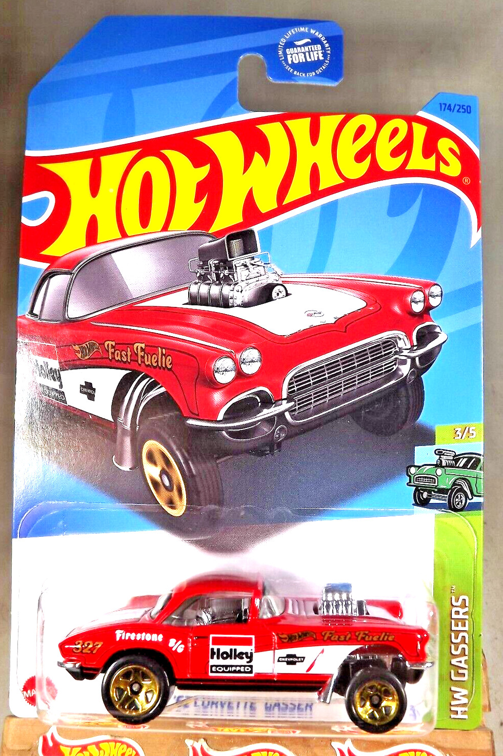 2023 Hot Wheels #174 HW Gassers 3/5 '62 CORVETTE GASSER Red w/Gold 5 Spokes