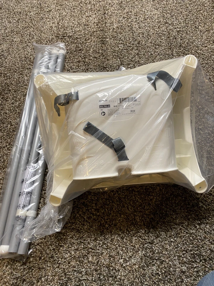 Trona ANTILOP de Ikea con cinturón de seguridad, color blanco, plata y ANTILOP Highc Foto 3 de 4