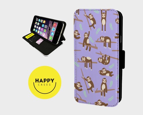 LAZY SLOTH PARTY CBA FUNNY - Faux Leather Flip Phone Case Cover - iphone/Samsung - 第 1/5 張圖片
