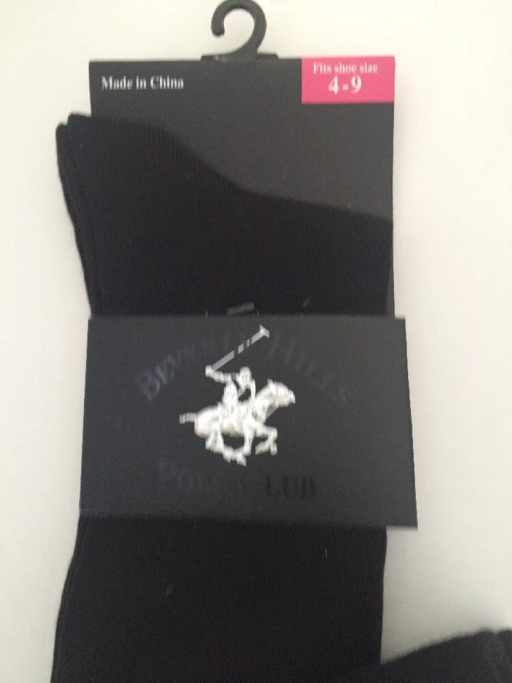 1-PAR CALCETINES DAMAS HASTA LA RODILLA BEVERLY HILLS POLO CLUB CONJUNTO 4-9 NUEVO CON ETIQUETAS negro sólido Foto 2 de 4