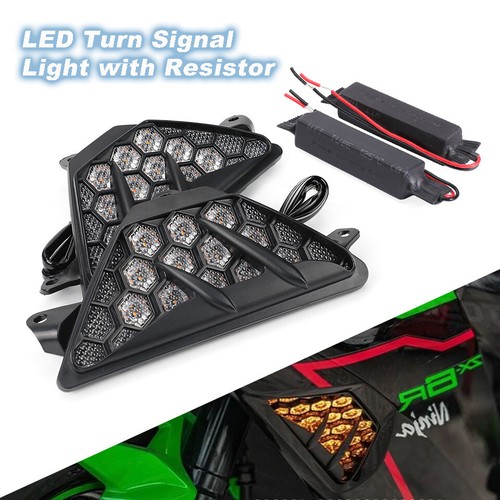LED Turn Signal Light Blinker with Resistor For Kawasaki Ninja ZX-6R 300 400 650 - 第 1/24 張圖片