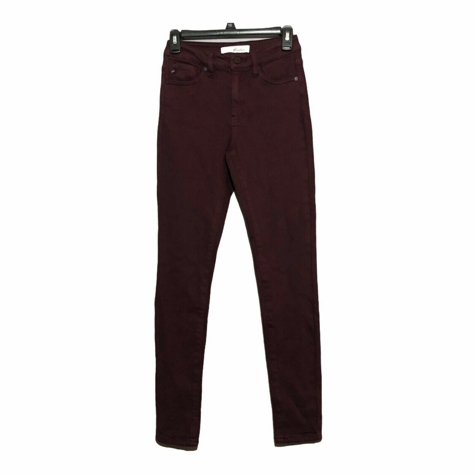 Kancan Skinny Jeans Jeggings Women Size 3/25 Red Magenta Rock Moto Biker Stretch-image