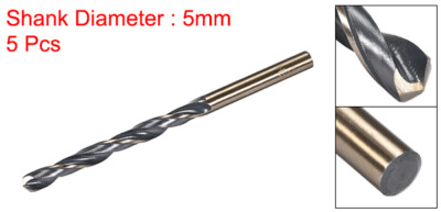Straight Shank Twist Drill Bits 5mm HSS 4341 with 5mm Shank