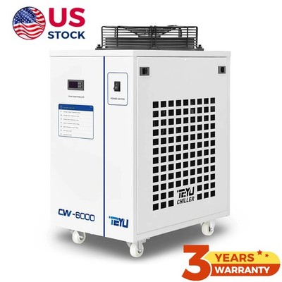 US Stock 110V Industrial Water Chiller CW-6000DN for 22KW CNC Spindle