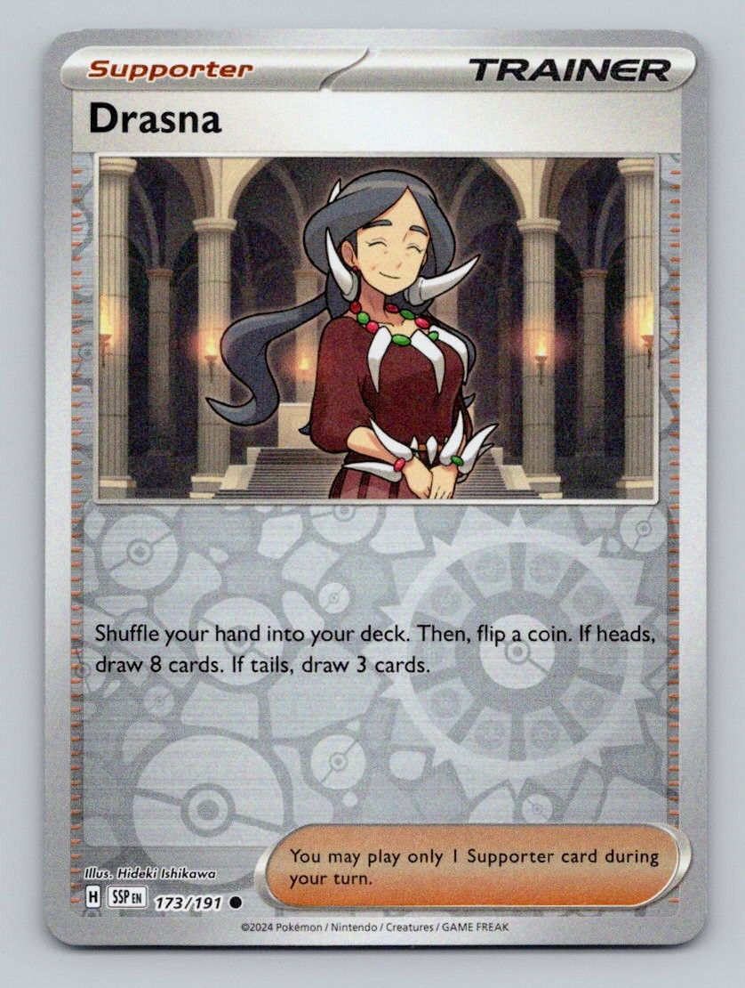 Reverse Holo Drasna 173/191 Common SV08: Surging Sparks Pokemon