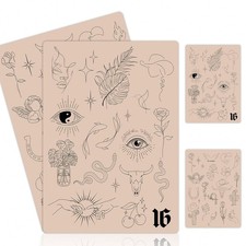 2PCS Double-Sided Tattoo Practice Skin 20.5cm x 14.5cm, Pink Pad 16
