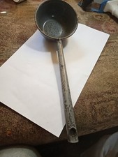 Vintage Mottled Gray Graniteware Ladle Spoon Farmhouse Primitive Rustic