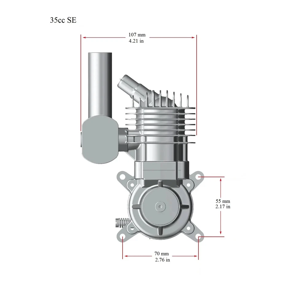 RCGF Stinger 35cc SE 2-Stroke Remote Control Gasoline Engine for RC Airplane - Image 3 of 4
