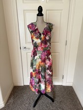 Vince Camuto ~Floral Sleeveless V neck Cinched Waist  Maxidress~ SZ S~NWT