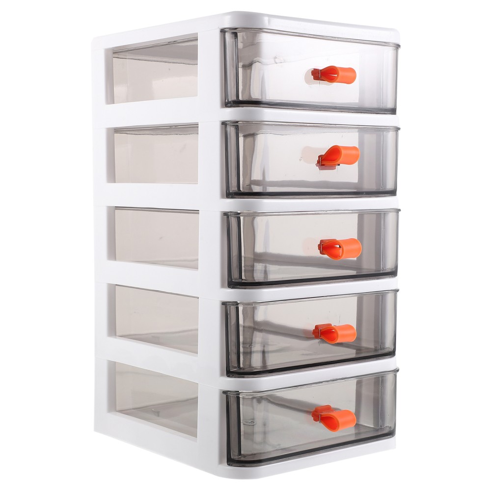 5-Layer Small Plastic Storage Box Organizer for Office Drawers