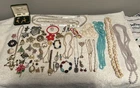 LOT Of  Vintage Costume Jewelry Lot Gold Filled Set + Pins Brooches Watch Deco