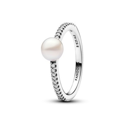 Pandora 193158C01 Ring Damen Süßwasserzuchtperle & Pavé Silber Gr. 58