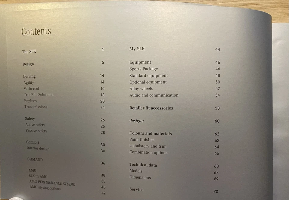 MERCEDES SLK CLASS R171 RANGE (200 280 350 55AMG) BROCHURE 2008 ENGLISH EXC - Image 2 of 4