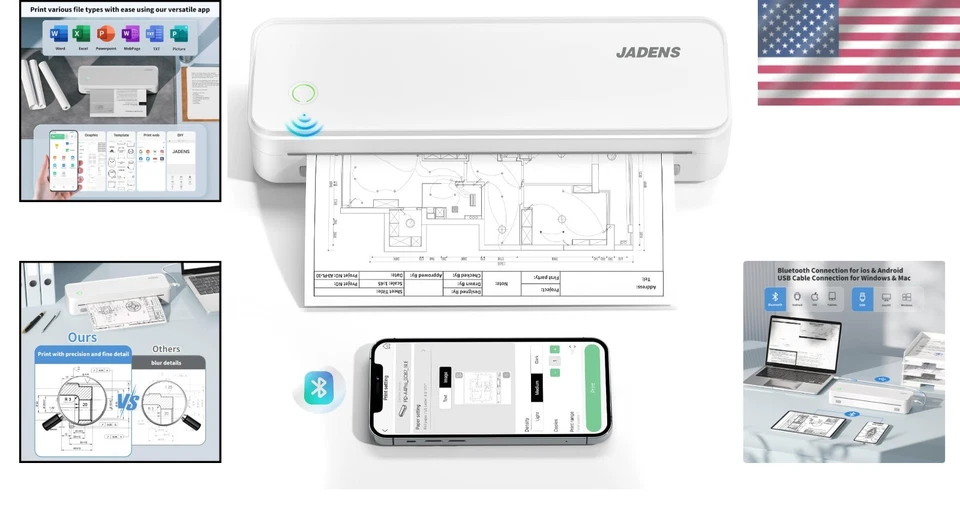 Travel-Friendly Inkless Printer with Bluetooth & USB - Sharp 8.5" x 11" Printing - Image 2 of 4
