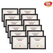 Elegant 12-Pack Black 8.5x11 Picture Frames for Documents & Certificates