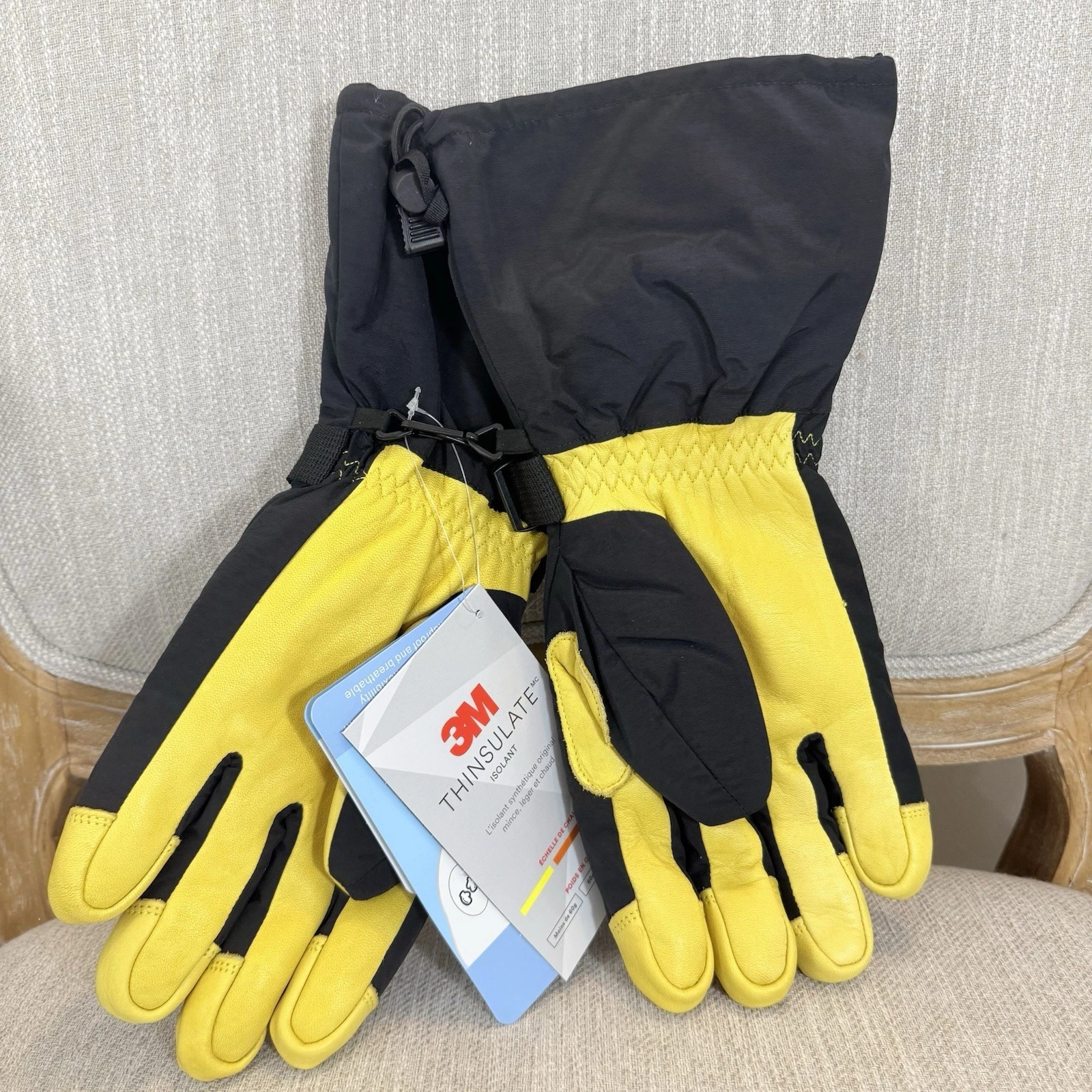 Ozero Ski Gloves Waterproof 3m thermal cotton lining multiuse cowhide poly blend