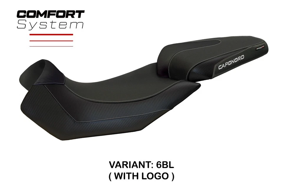 Cubierta de asiento Aprilia Caponord 1200 2013 2014 2015-2017 Tappezzeria Comfort negra Foto 3 de 4