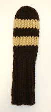Blade Putter Cover Thick Knit Headcover Brown, Tan Stripes, Acrylic Fits Ping